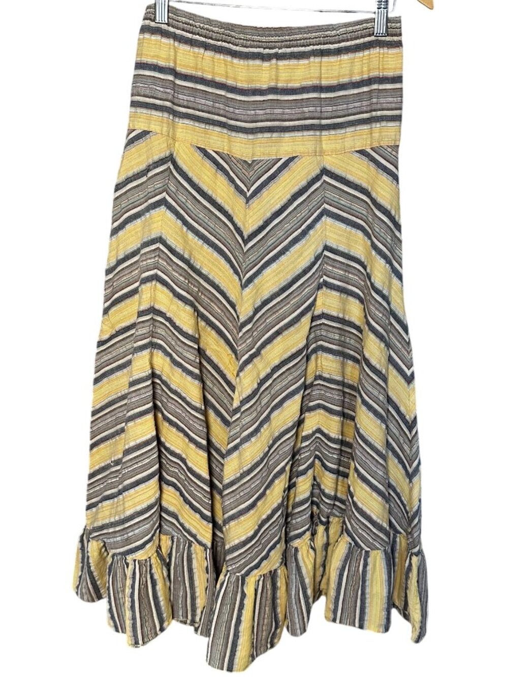 Avatar Stripe Maxi Skirt Large Ruffle Hem Festival Boho Western Southwest
